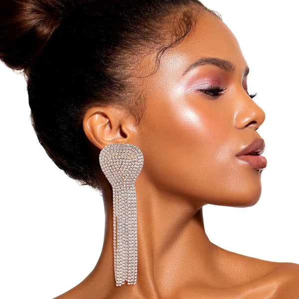 Gold Rounded Triangle Fringe Clip On