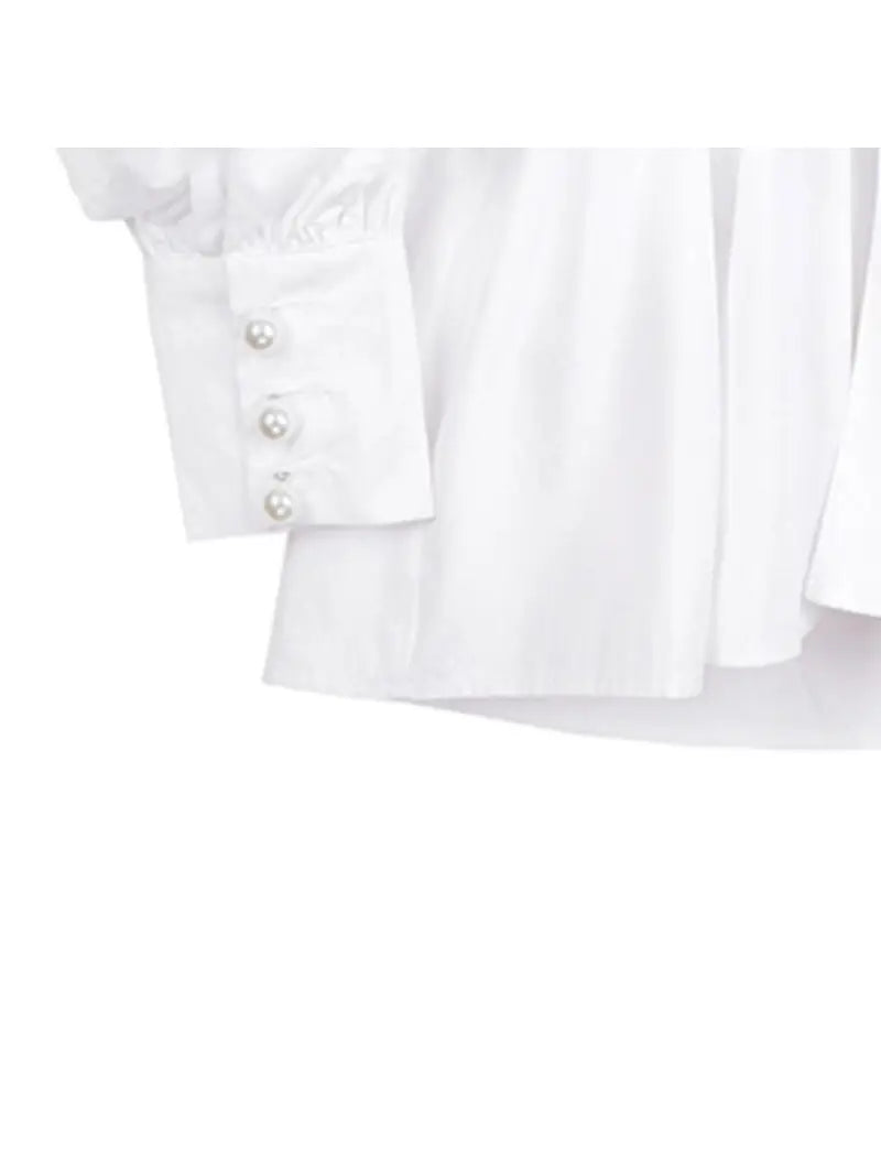 2 piece - White Shirt and Denim Wide Belt