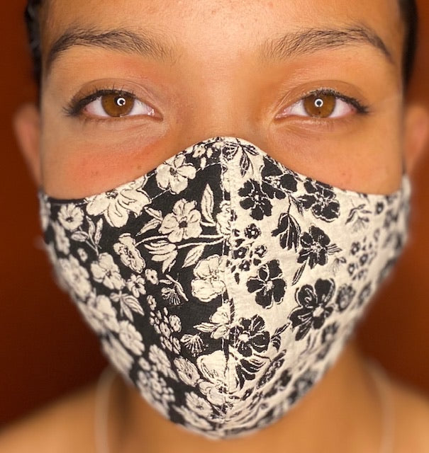Two-Toned Floral Face Mask
