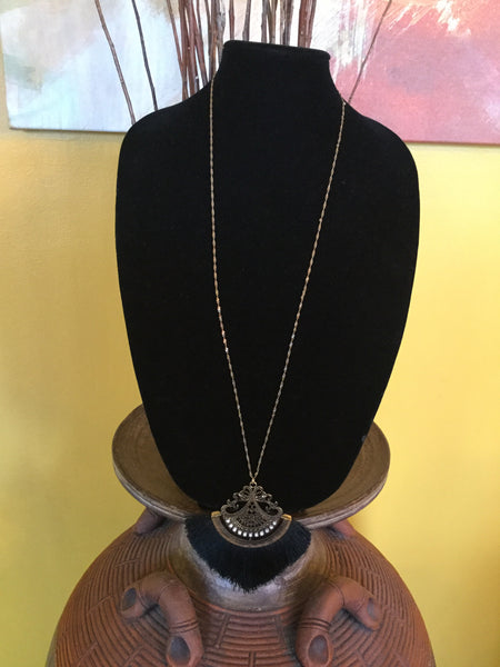 Vintage Fan Necklace.