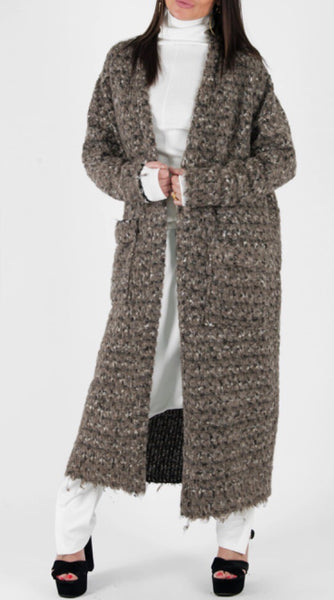 Brown Knitting Autumn Winter Vest, Warm Cardigan.