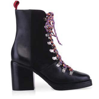 AUDREY- BLOCK HEEL BOOTS LEATHER BLACK.