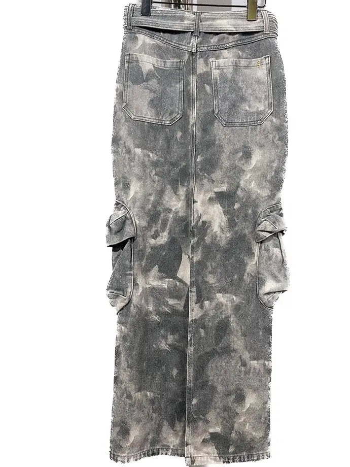 Camo Cargo Maxi Skirt