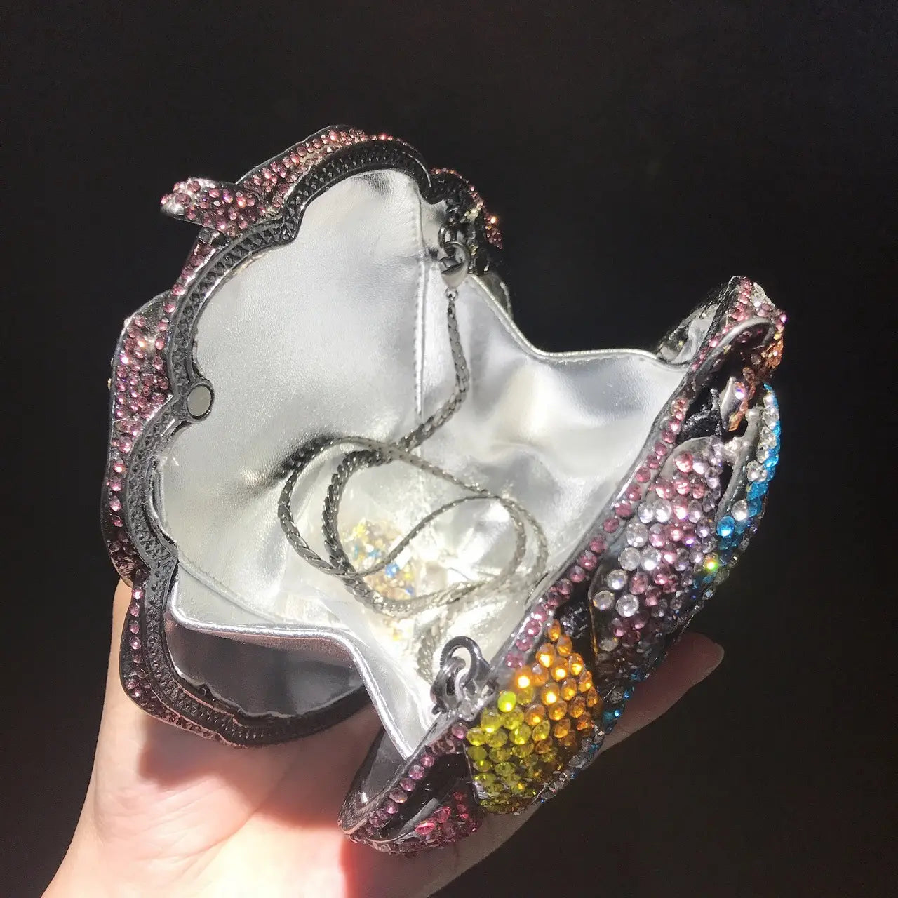 Flower Rhinestone Evening Bag