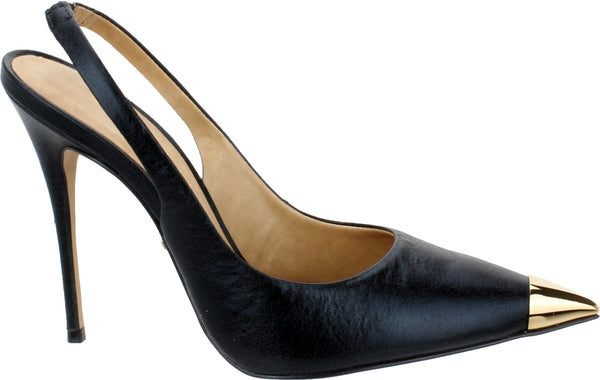 MARCIA-CRACK LEATHER DRESS PUMP BLACK