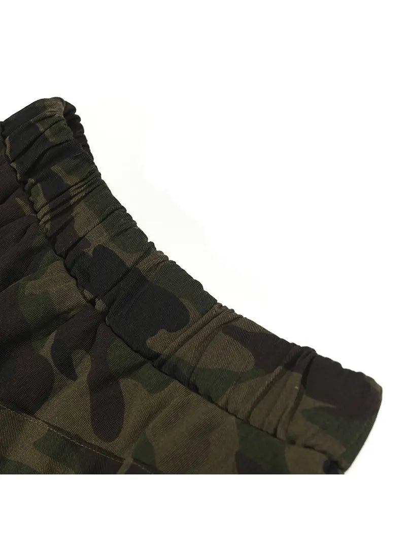Camo + Tulle Asymmetrical Skirt