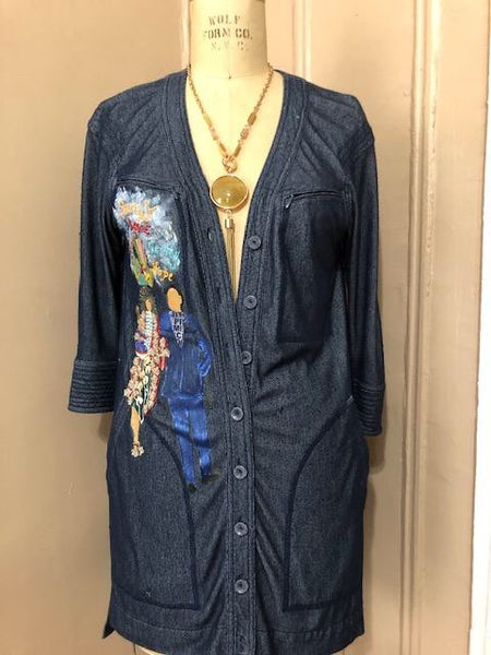 Jean Jacket Button Oversize Denim Jacket ( DESIGN YOUR OWN DENIM JACKET )