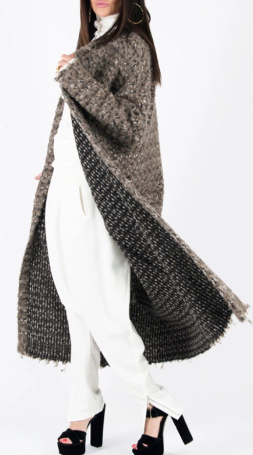 Brown Knitting Autumn Winter Vest, Warm Cardigan.