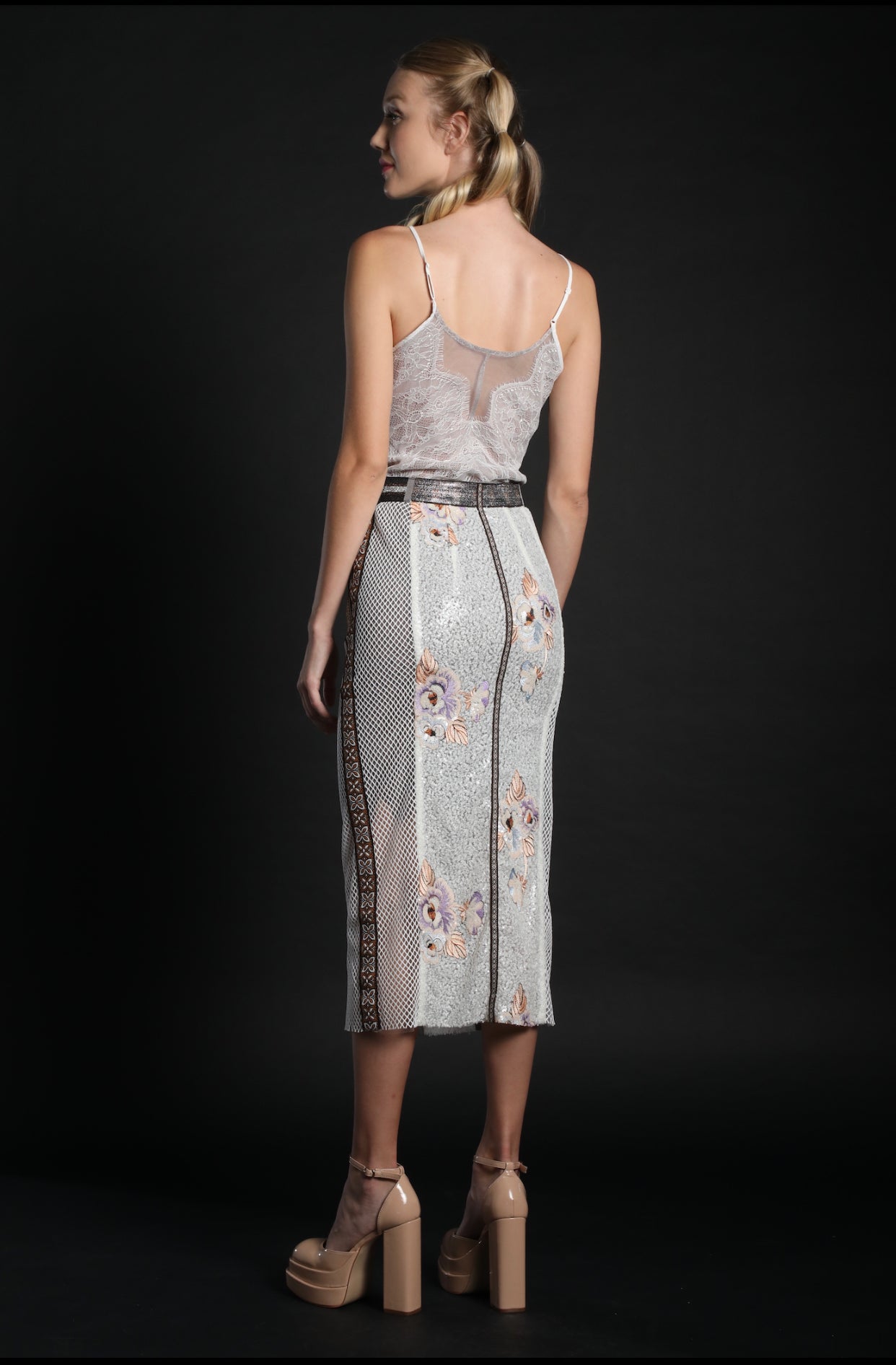 Sequin Confection Hobble Skirt