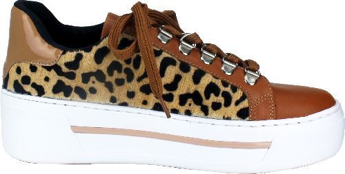 SNEAKER LEATHER/CALF FUR LEOPARD.