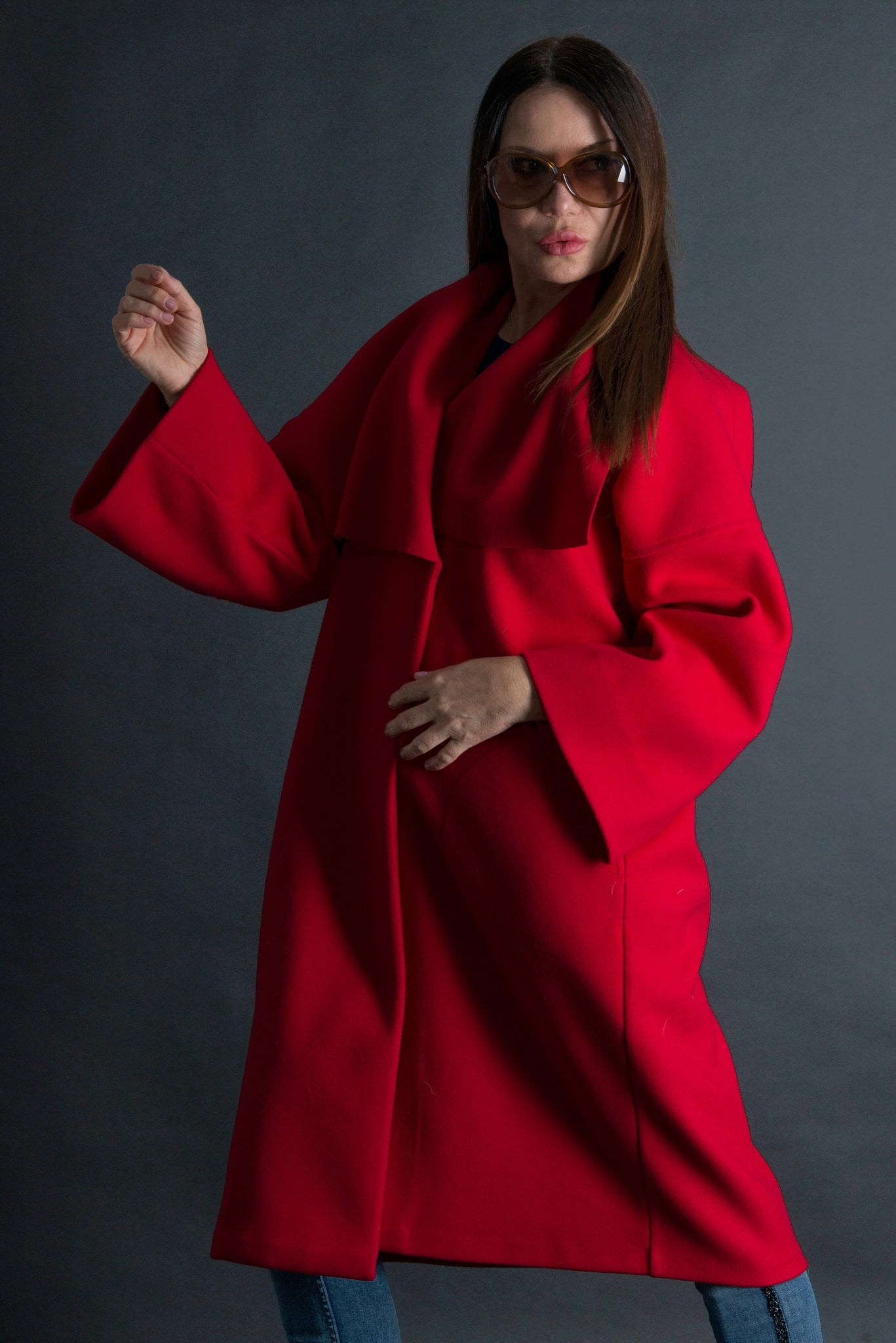 Red Cashmere Coat.