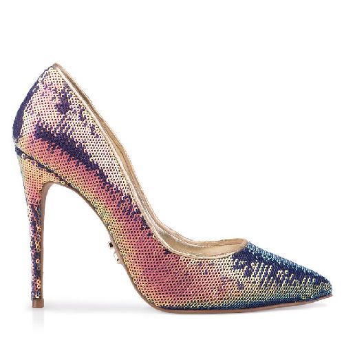 CHERRI-DRESS PUMP SEQUINS CROMOFUSION/GOLD.